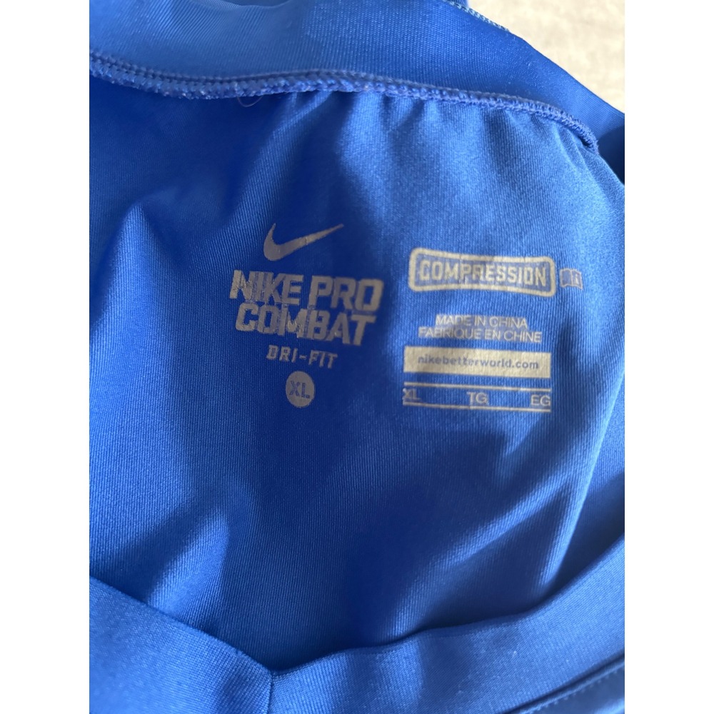 Nike Padded Tank Mens XL Blue Pro Combat Hyperstrong Compression‎ Rib Protection - Picture 4 of 8